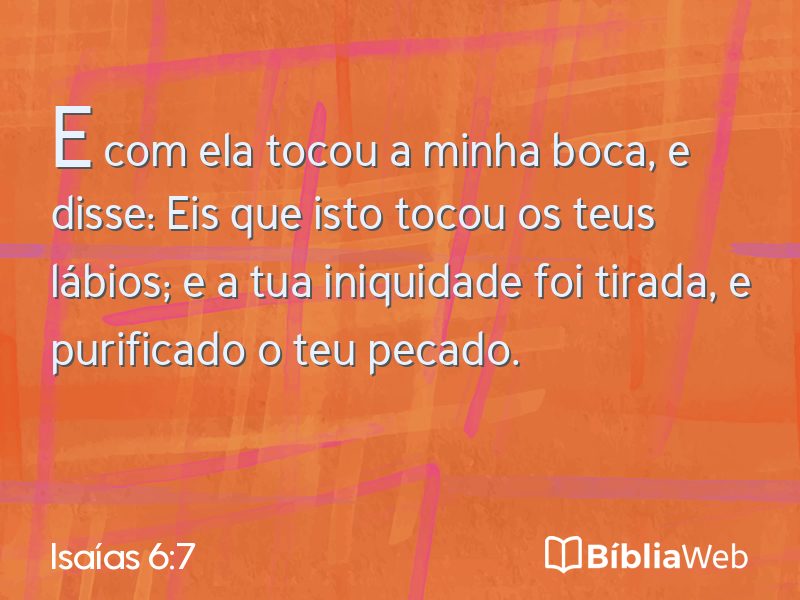 Isaías 6:7 em imagem para compartilhar