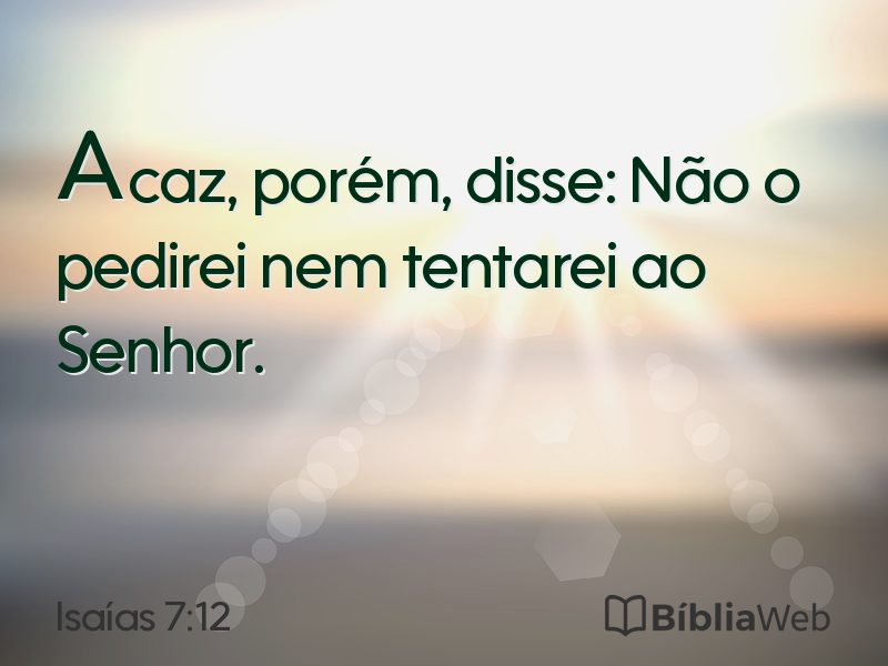Isaías 7:12 em imagem para compartilhar