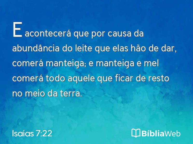 Isaías 7:22 em imagem para compartilhar