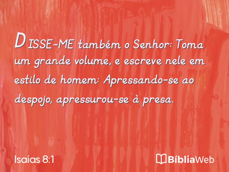Isaías 8:1 em imagem para compartilhar