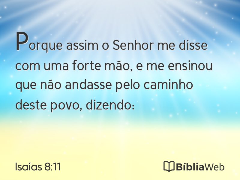 Isaías 8:11 em imagem para compartilhar