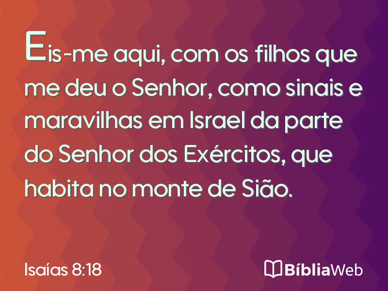 Isaías 8:18 em imagem para compartilhar