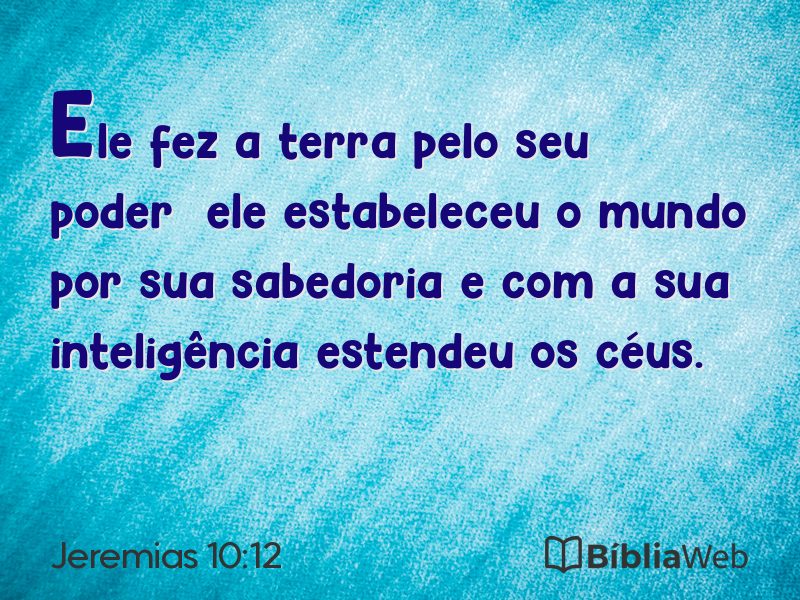 Jeremias 10:12 em imagem para compartilhar