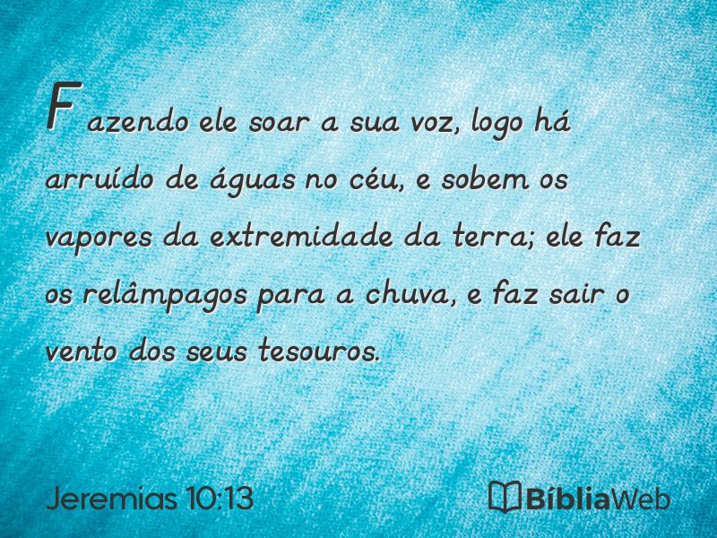 Jeremias 10:13 em imagem para compartilhar
