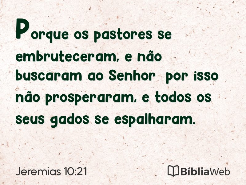 Jeremias 10:21 em imagem para compartilhar