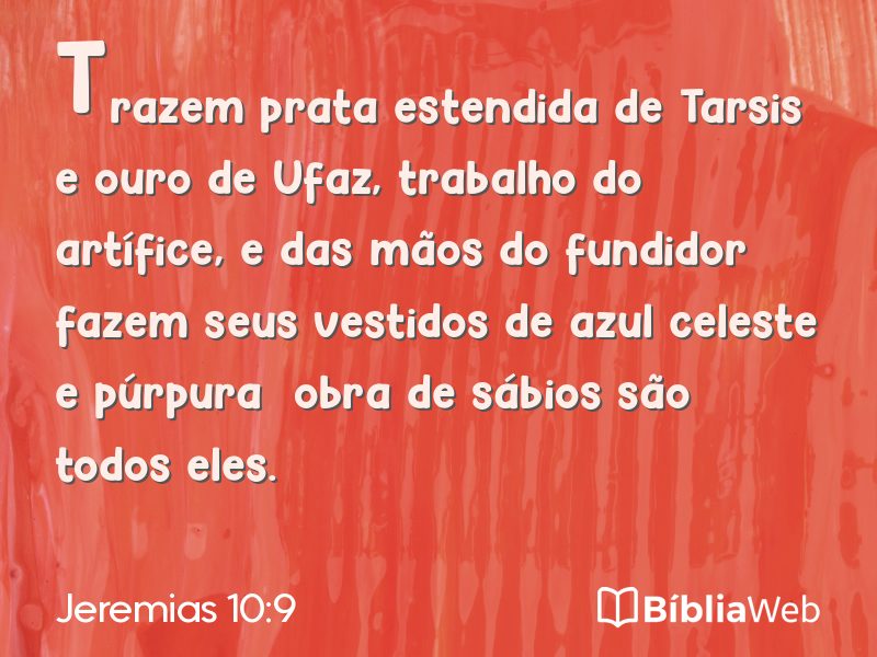 Jeremias 10:9 em imagem para compartilhar