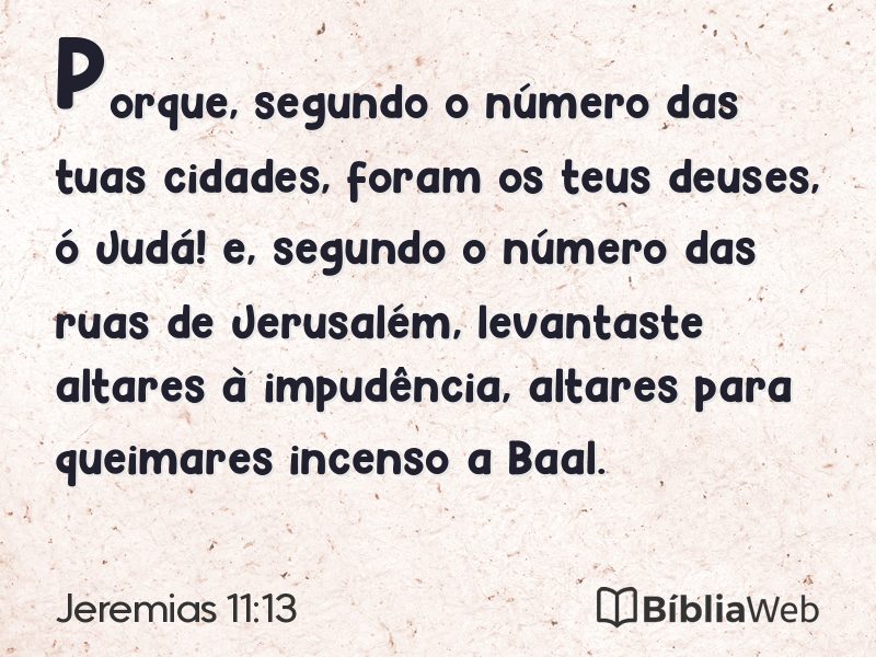 Jeremias 11:13 em imagem para compartilhar