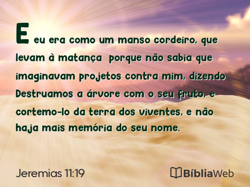 Jeremias 11:19 em imagem para compartilhar