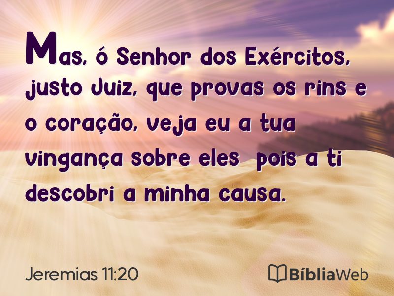 Jeremias 11:20 em imagem para compartilhar