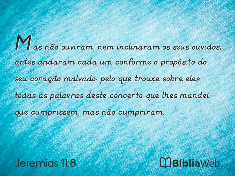 Jeremias 11:8 em imagem para compartilhar