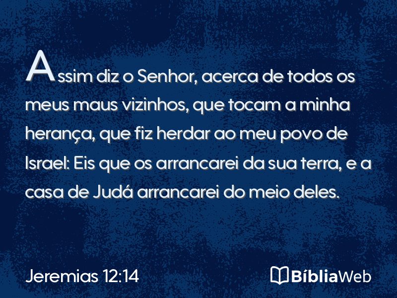 Jeremias 12:14 em imagem para compartilhar