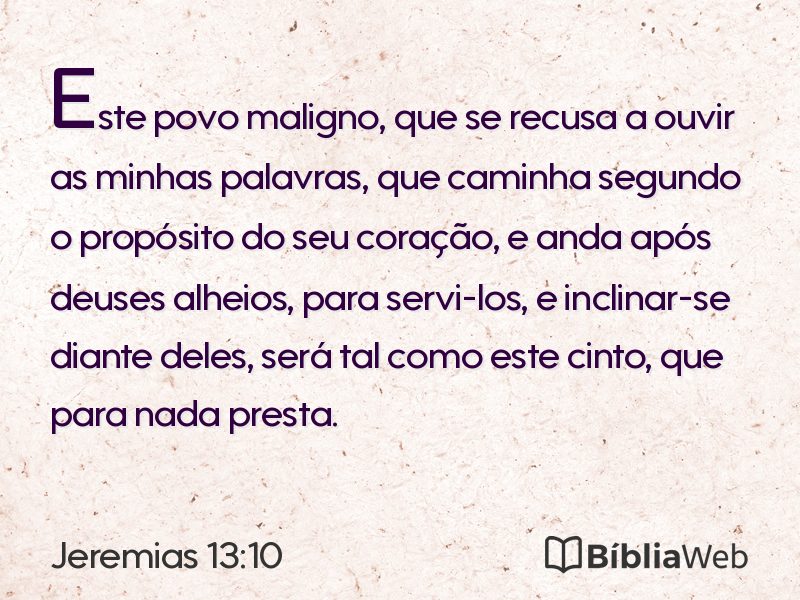 Jeremias 13:10 em imagem para compartilhar