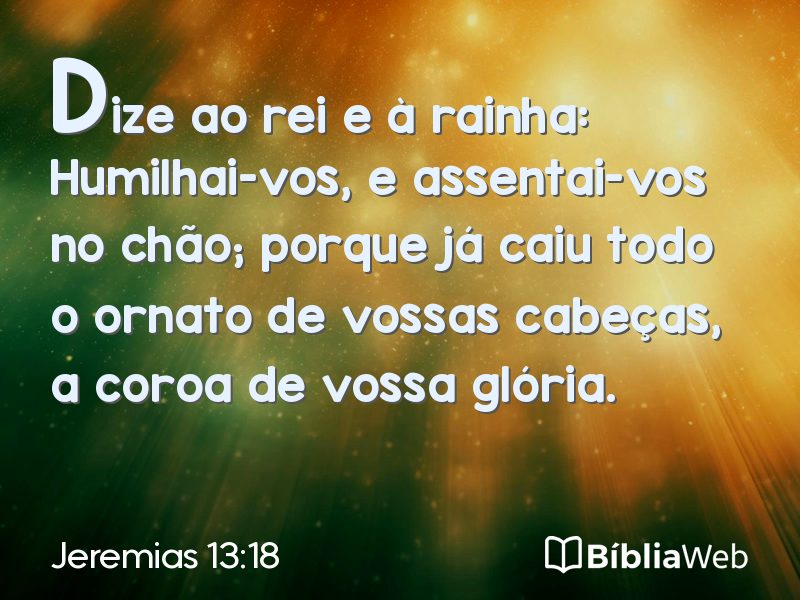 Jeremias 13:18 em imagem para compartilhar