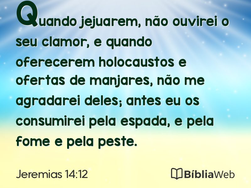 Jeremias 14:12 em imagem para compartilhar