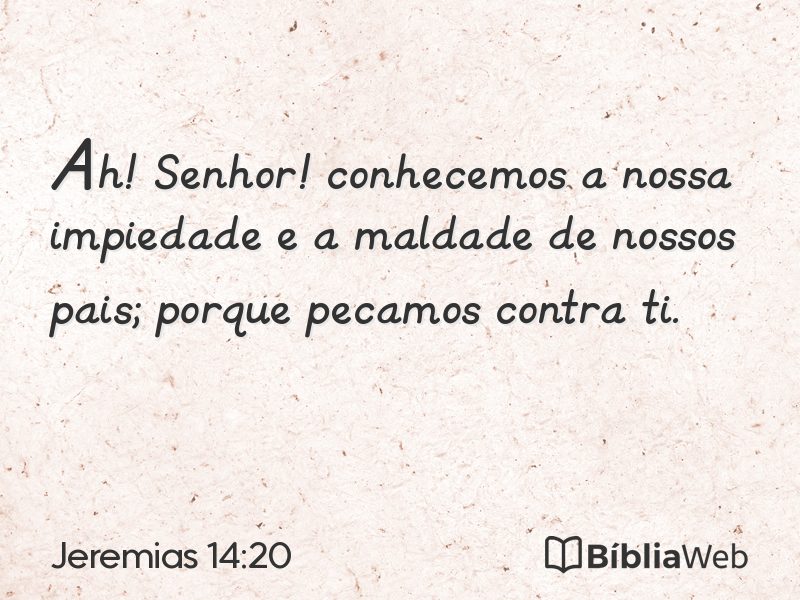 Jeremias 14:20 em imagem para compartilhar