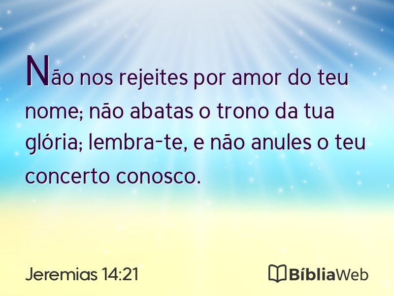 Jeremias 14:21 em imagem para compartilhar