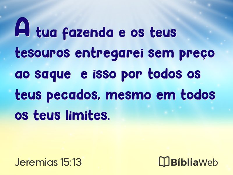 Jeremias 15:13 em imagem para compartilhar