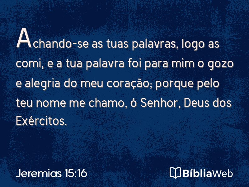 Jeremias 15:16 em imagem para compartilhar
