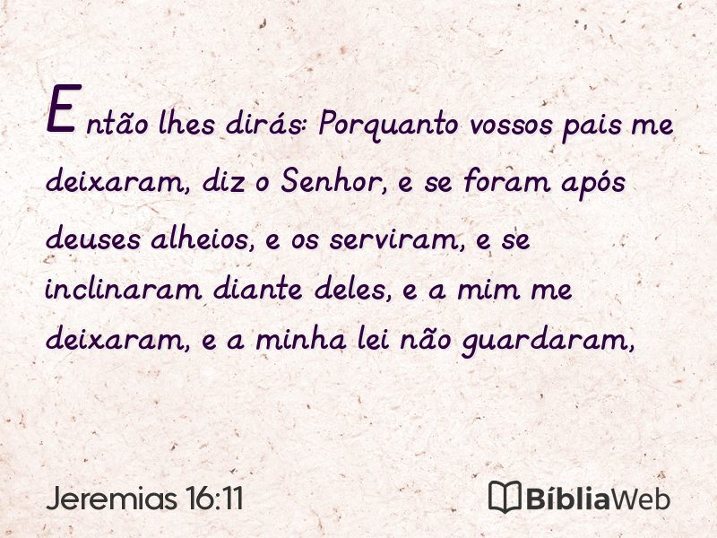 Jeremias 16:11 em imagem para compartilhar