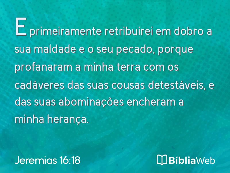 Jeremias 16:18 em imagem para compartilhar