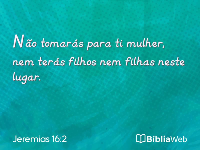 Jeremias 16:2 em imagem para compartilhar