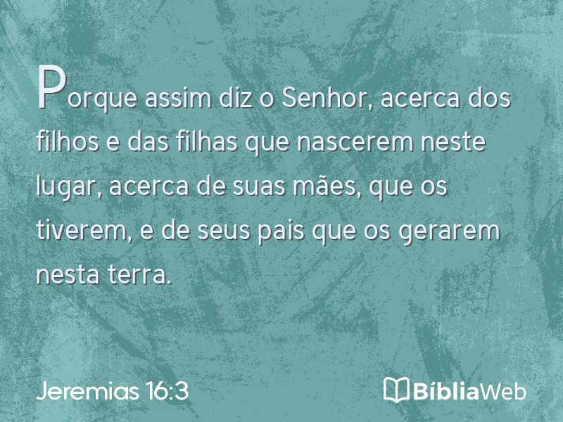 Jeremias 16:3 em imagem para compartilhar