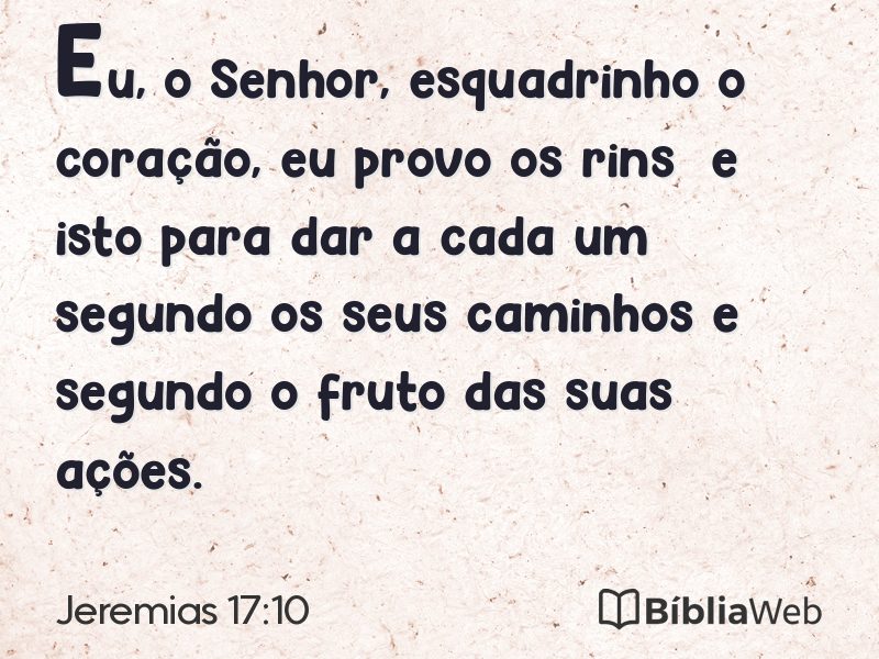 Jeremias 17:10 em imagem para compartilhar