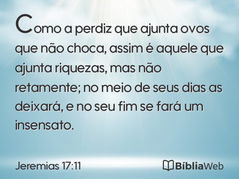 Jeremias 17:11 em imagem para compartilhar