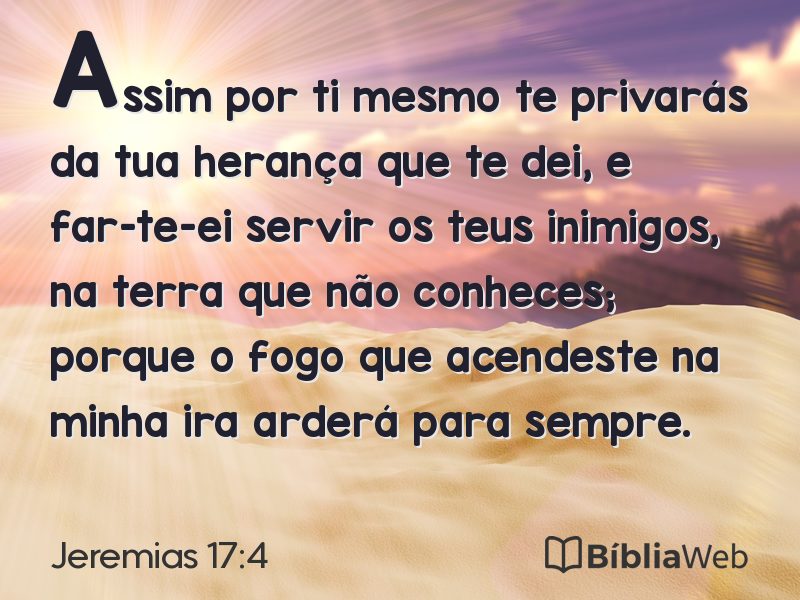 Jeremias 17:4 em imagem para compartilhar
