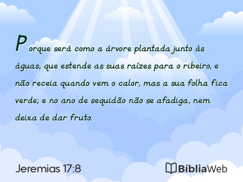 Jeremias 17:8 em imagem para compartilhar