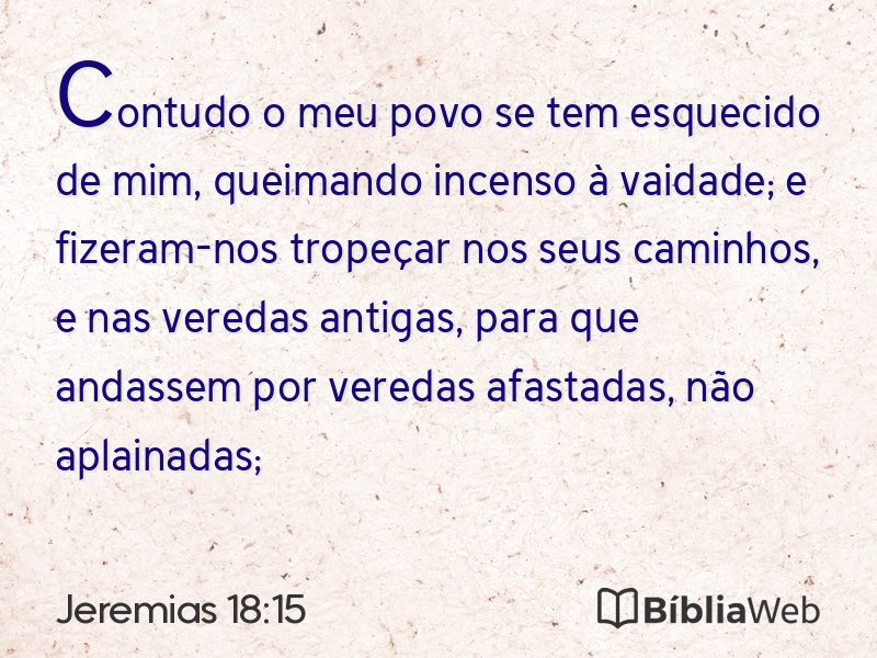 Jeremias 18:15 em imagem para compartilhar
