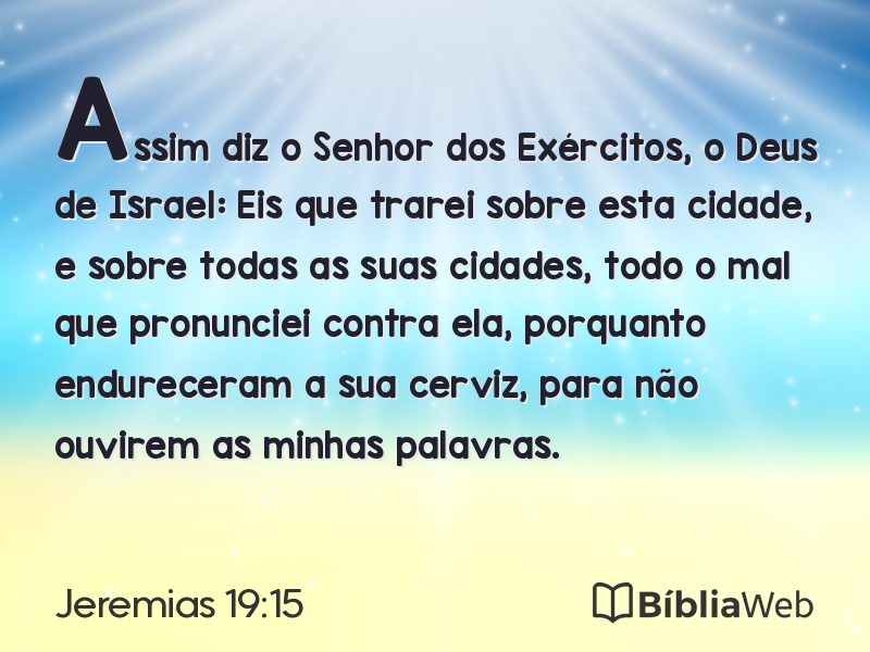Jeremias 19:15 em imagem para compartilhar