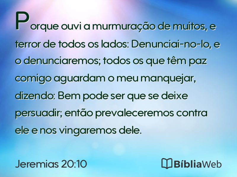 Jeremias 20:10 em imagem para compartilhar