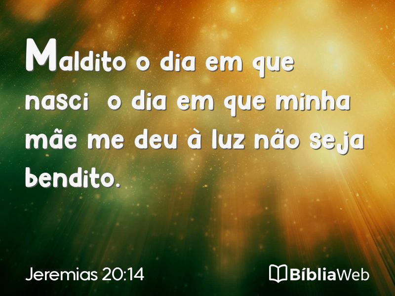 Jeremias 20:14 em imagem para compartilhar