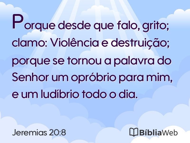 Jeremias 20:8 em imagem para compartilhar