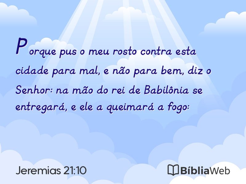 Jeremias 21:10 em imagem para compartilhar