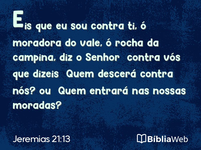 Jeremias 21:13 em imagem para compartilhar
