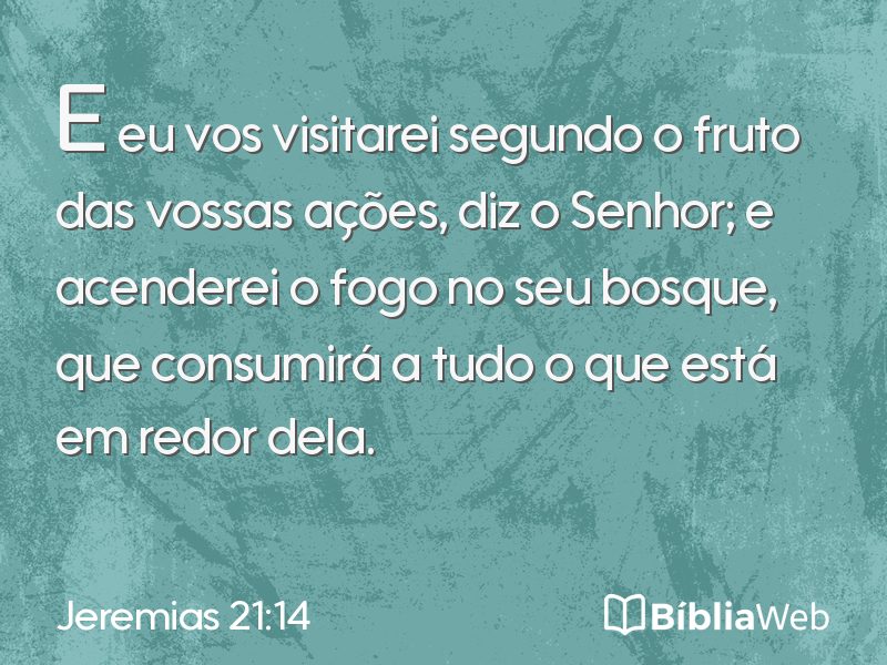 Jeremias 21:14 em imagem para compartilhar