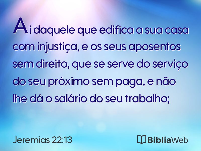 Jeremias 22:13 em imagem para compartilhar