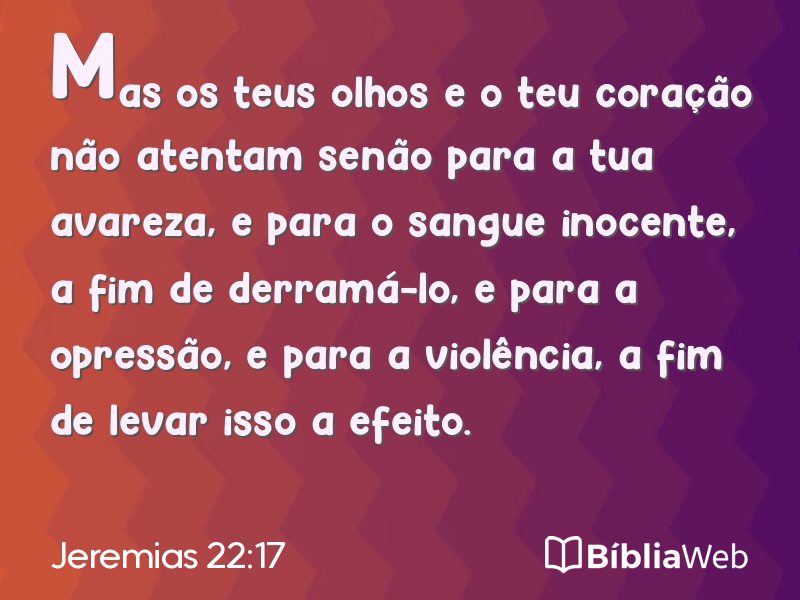Jeremias 22:17 em imagem para compartilhar