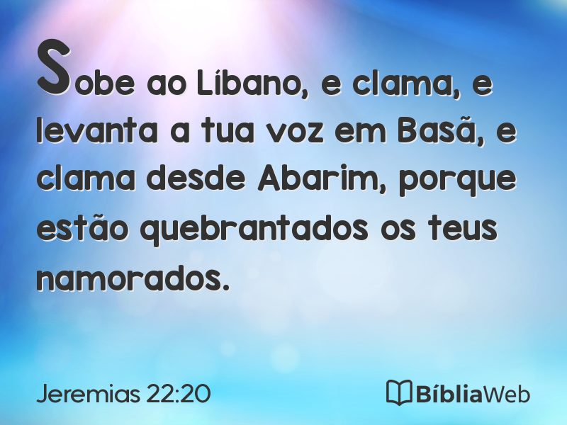 Jeremias 22:20 em imagem para compartilhar
