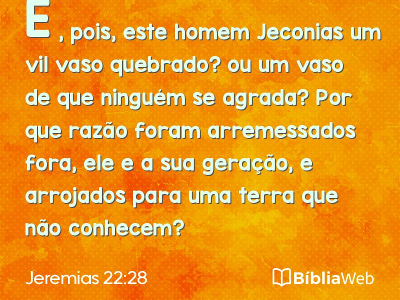 Jeremias 22:28 em imagem para compartilhar