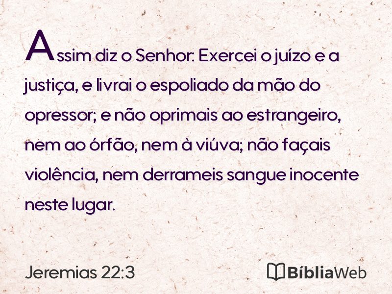 Jeremias 22:3 em imagem para compartilhar