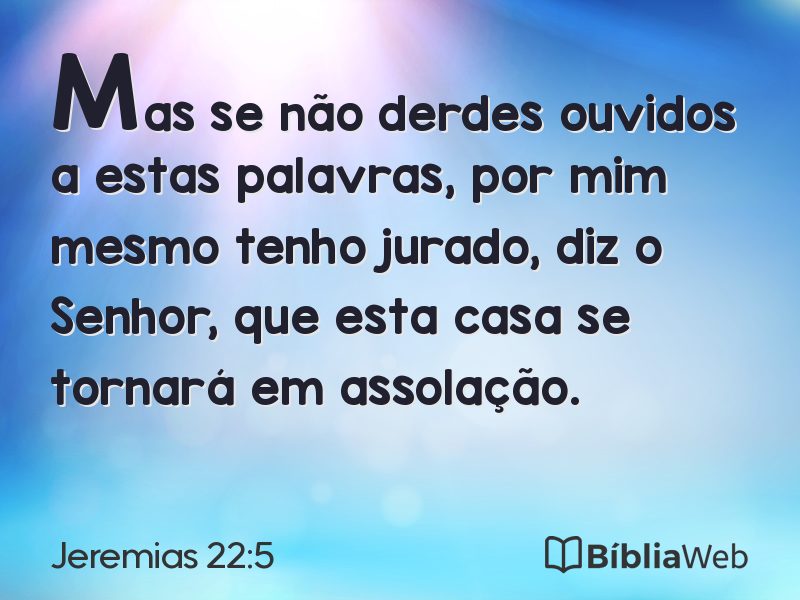 Jeremias 22:5 em imagem para compartilhar