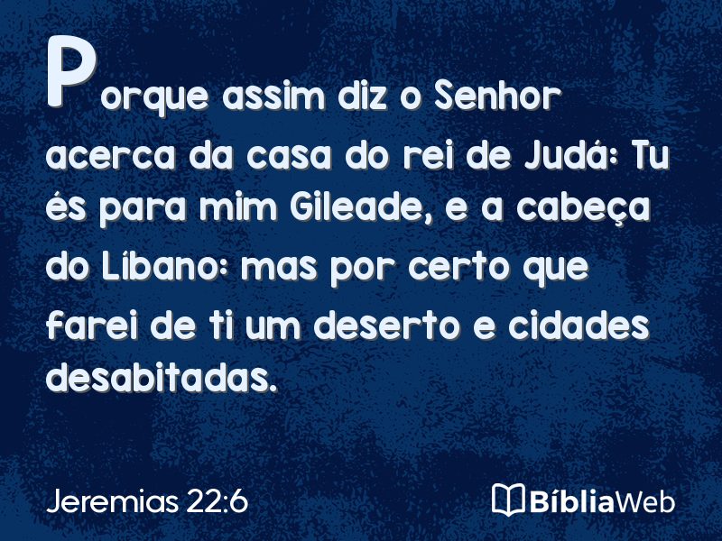Jeremias 22:6 em imagem para compartilhar