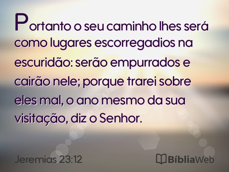 Jeremias 23:12 em imagem para compartilhar