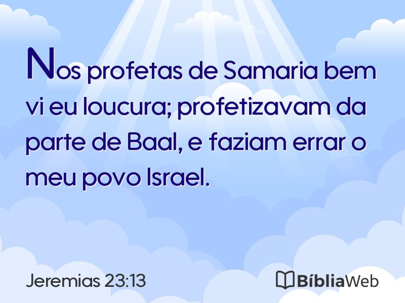 Jeremias 23:13 em imagem para compartilhar