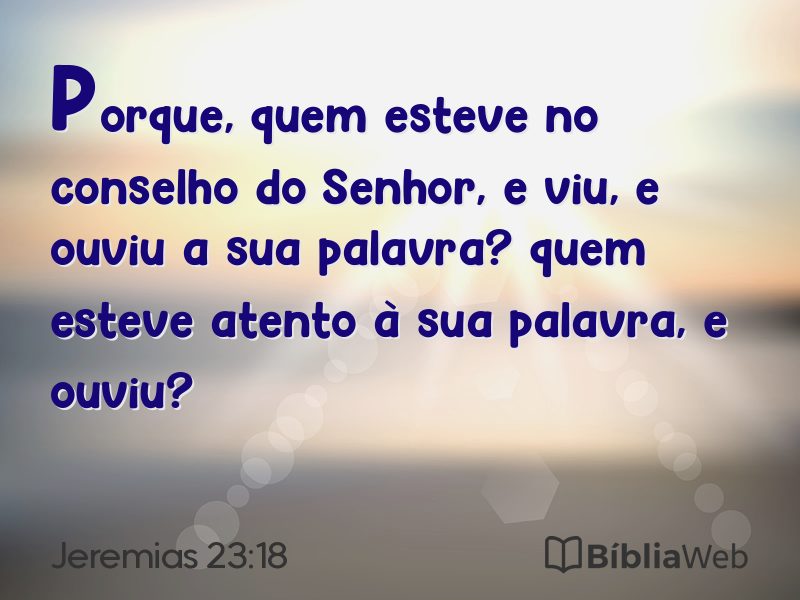 Jeremias 23:18 em imagem para compartilhar