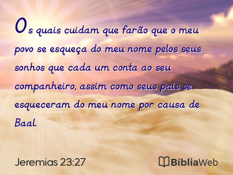 Jeremias 23:27 em imagem para compartilhar