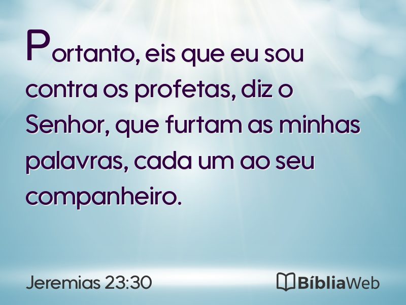 Jeremias 23:30 em imagem para compartilhar